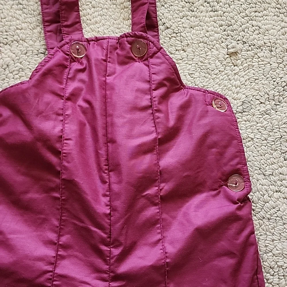 Kids Pink Hooded Snow Jacket & Overalls Set